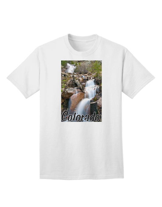 Colorado Waterfall Scene Text Adult T-Shirt-Mens T-Shirt-TooLoud-White-Small-Davson Sales
