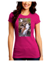 Colorado Waterfall Scene Text Juniors Crew Dark T-Shirt-T-Shirts Juniors Tops-TooLoud-Hot-Pink-Juniors Fitted Small-Davson Sales