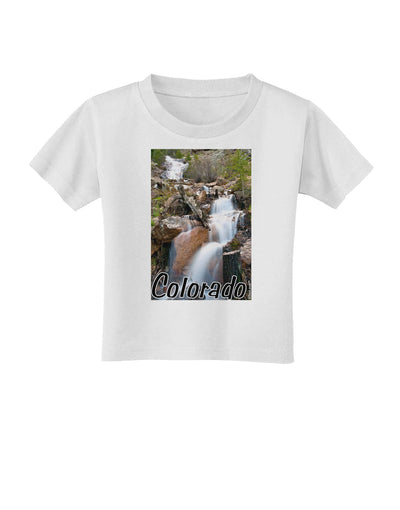 Colorado Waterfall Scene Text Toddler T-Shirt-Toddler T-Shirt-TooLoud-White-2T-Davson Sales