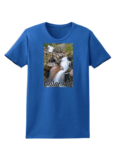 Colorado Waterfall Scene Text Womens Dark T-Shirt-TooLoud-Royal-Blue-X-Small-Davson Sales