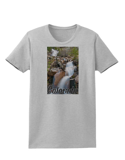 Colorado Waterfall Scene Text Womens T-Shirt-Womens T-Shirt-TooLoud-AshGray-X-Small-Davson Sales