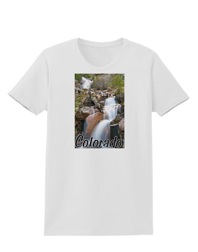 Colorado Waterfall Scene Text Womens T-Shirt-Womens T-Shirt-TooLoud-White-X-Small-Davson Sales