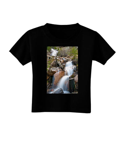 Colorado Waterfall Scene Toddler T-Shirt Dark-Toddler T-Shirt-TooLoud-Black-2T-Davson Sales