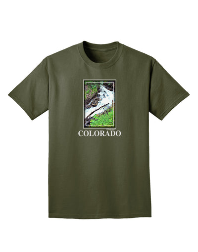 Colorado White River Text Adult Dark T-Shirt-Mens T-Shirt-TooLoud-Military-Green-Small-Davson Sales