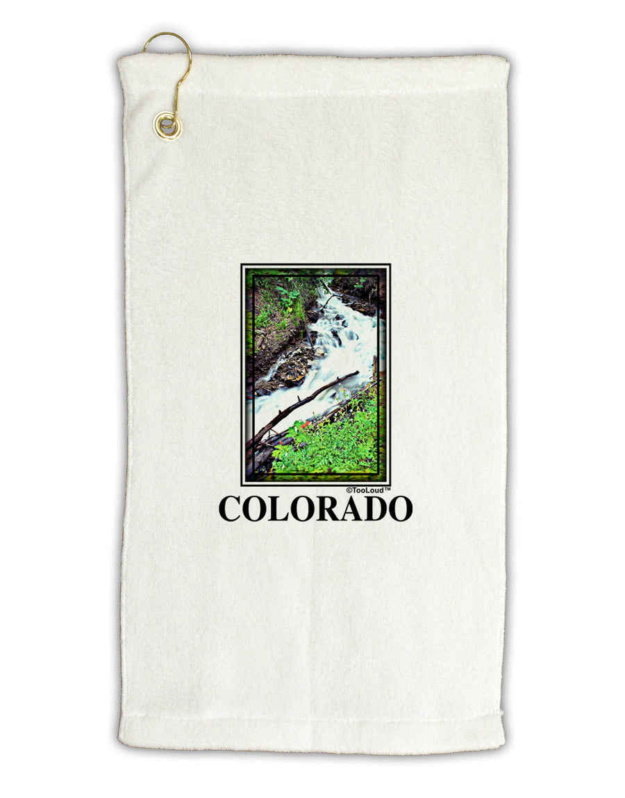 Colorado White River Text Micro Terry Gromet Golf Towel 16 x 25 inch-Golf Towel-TooLoud-White-Davson Sales