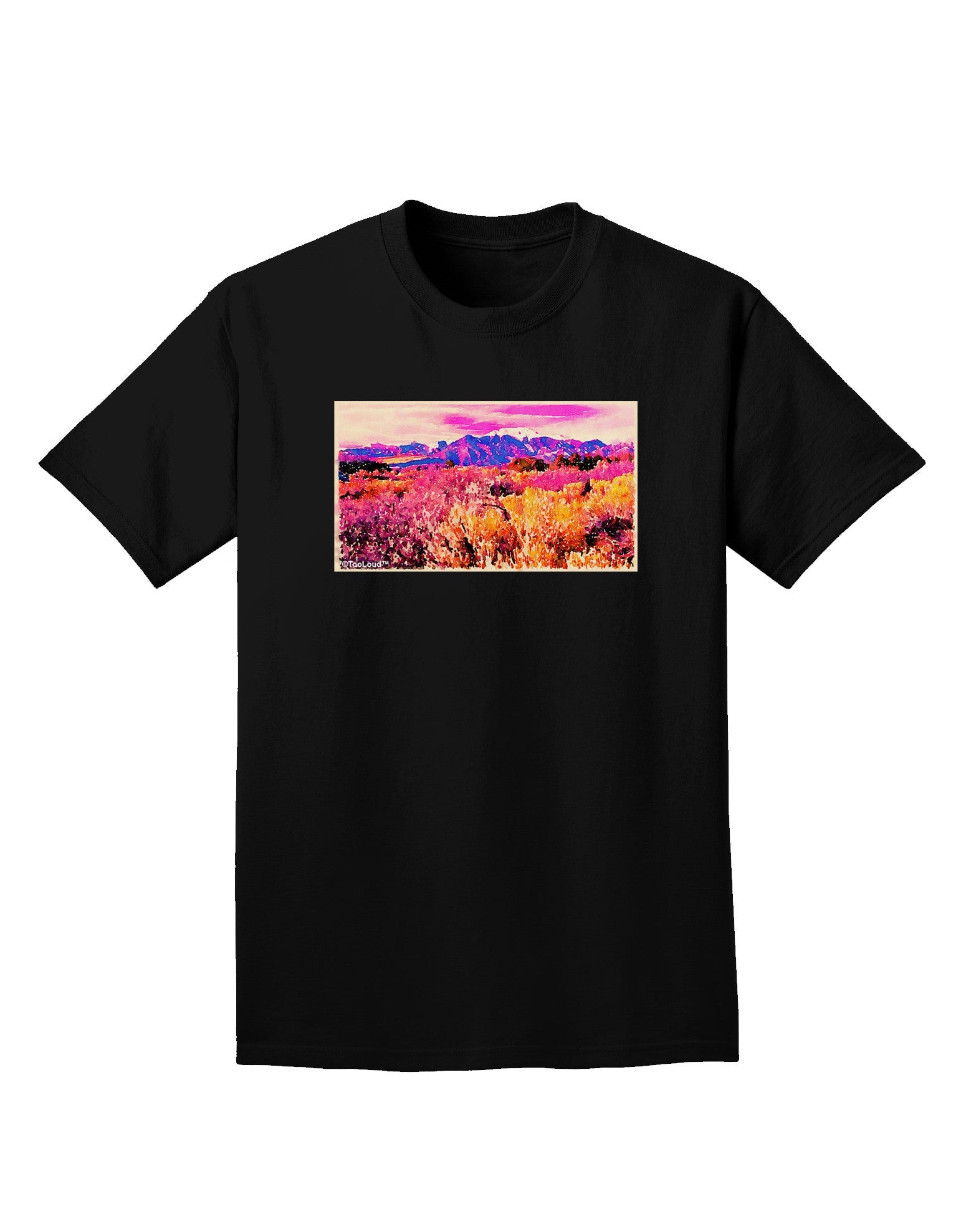 Colorful Colorado Mountains Adult Dark T-Shirt-Mens T-Shirt-TooLoud-Black-Small-Davson Sales