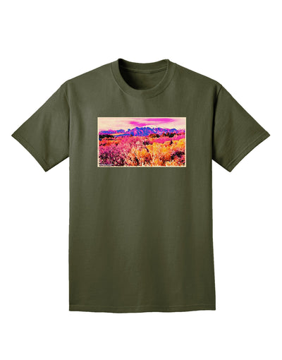 Colorful Colorado Mountains Adult Dark T-Shirt-Mens T-Shirt-TooLoud-Military-Green-Small-Davson Sales