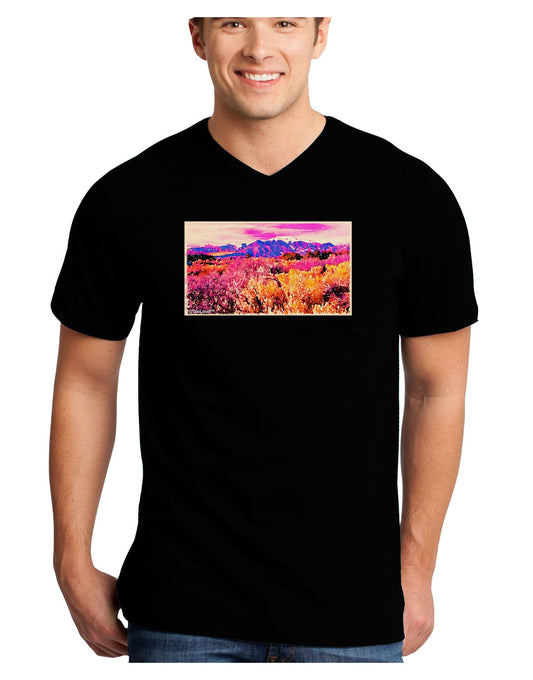 Colorful Colorado Mountains Adult Dark V-Neck T-Shirt-TooLoud-Black-Small-Davson Sales