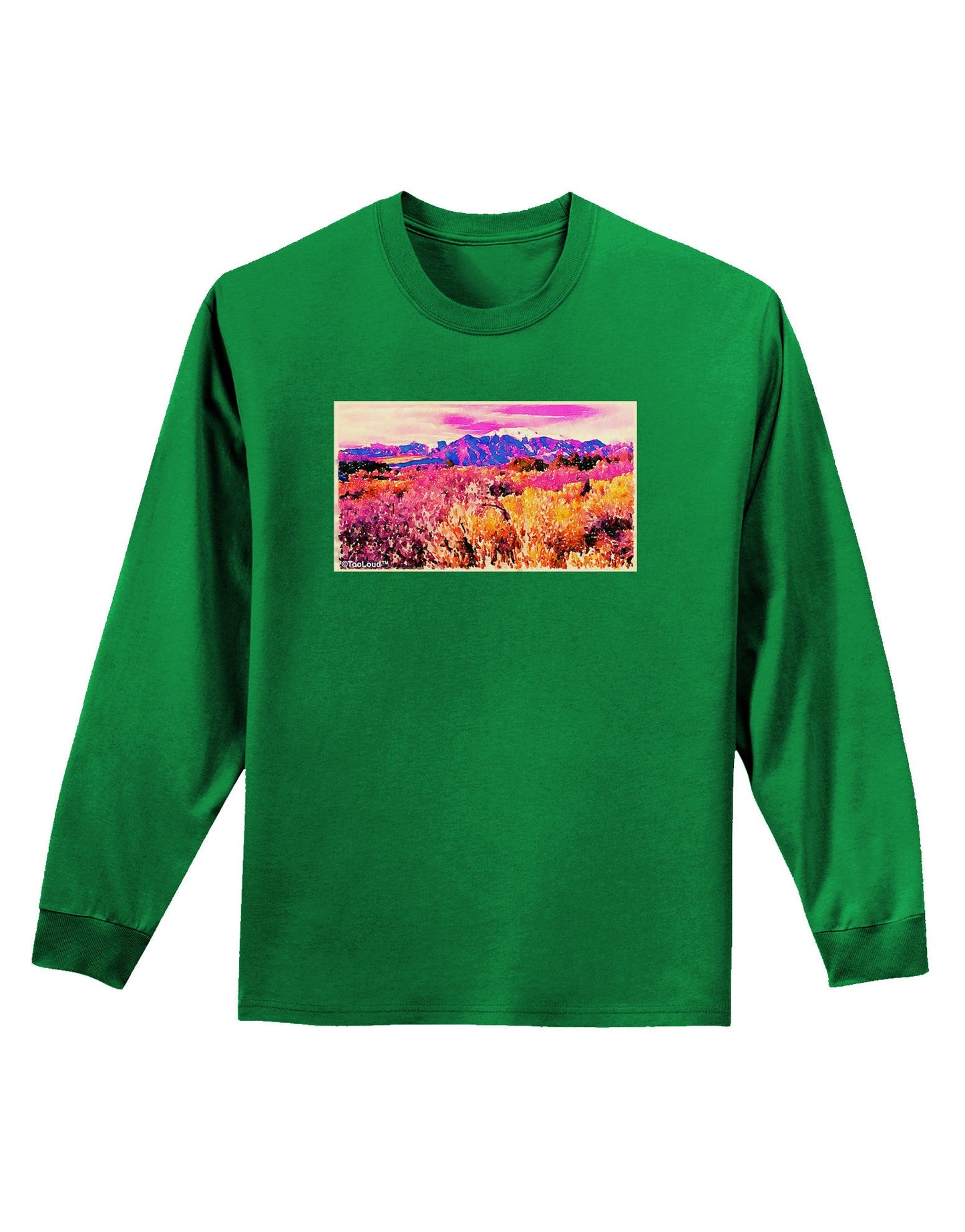 Colorful Colorado Mountains Adult Long Sleeve Dark T-Shirt-TooLoud-Kelly-Green-Small-Davson Sales