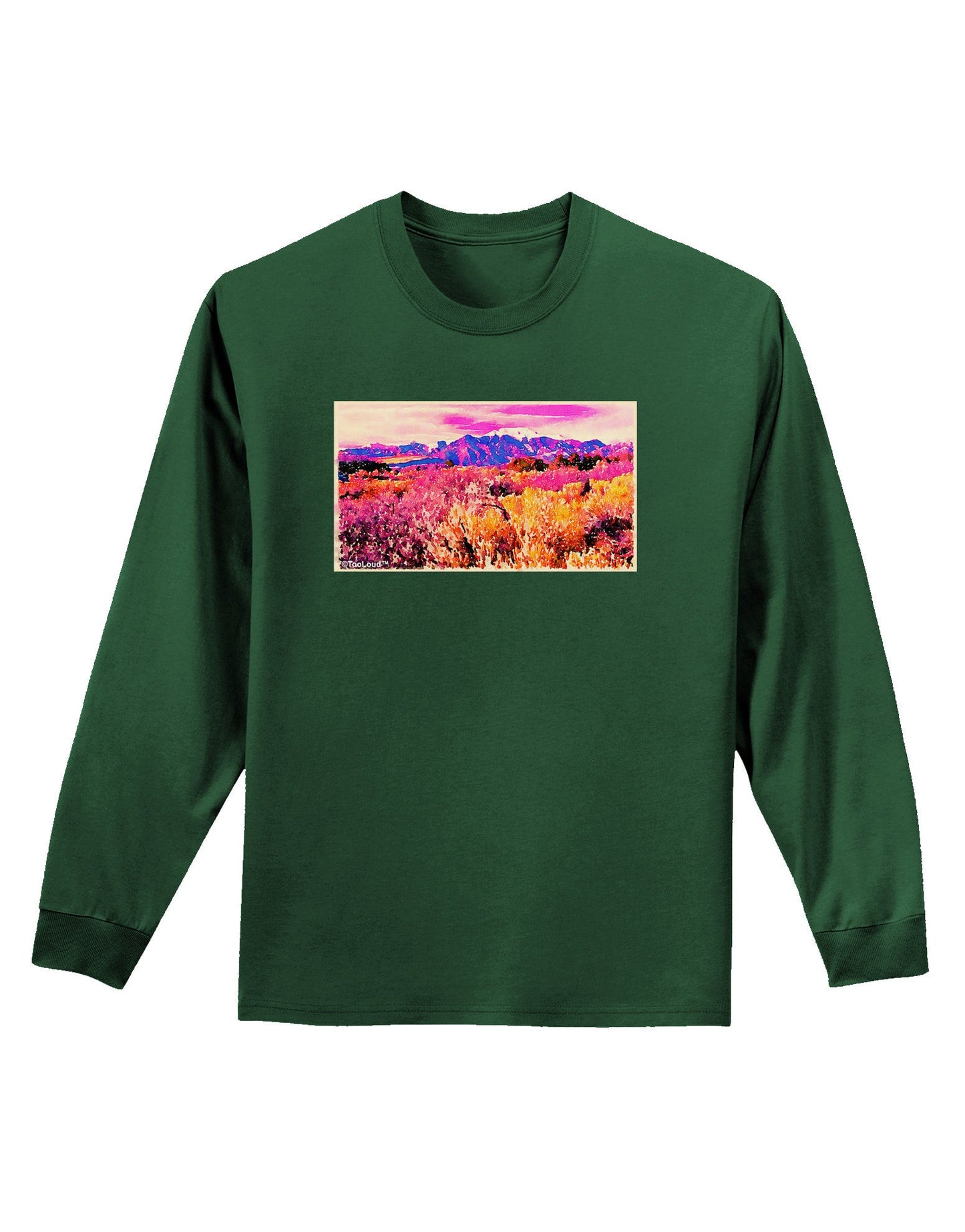 Colorful Colorado Mountains Adult Long Sleeve Dark T-Shirt-TooLoud-Dark-Green-Small-Davson Sales