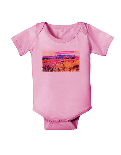 Colorful Colorado Mountains Baby Romper Bodysuit-Baby Romper-TooLoud-Pink-06-Months-Davson Sales