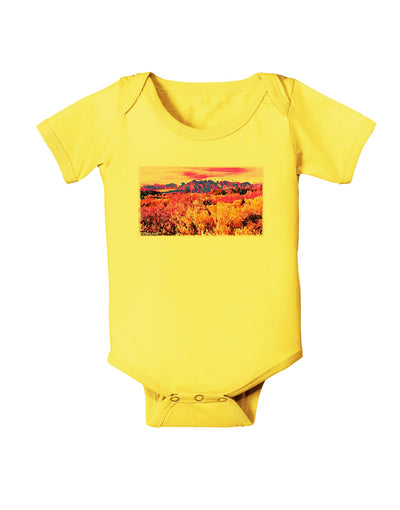 Colorful Colorado Mountains Baby Romper Bodysuit-Baby Romper-TooLoud-Yellow-06-Months-Davson Sales