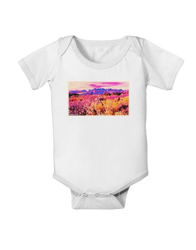 Colorful Colorado Mountains Baby Romper Bodysuit-Baby Romper-TooLoud-White-06-Months-Davson Sales