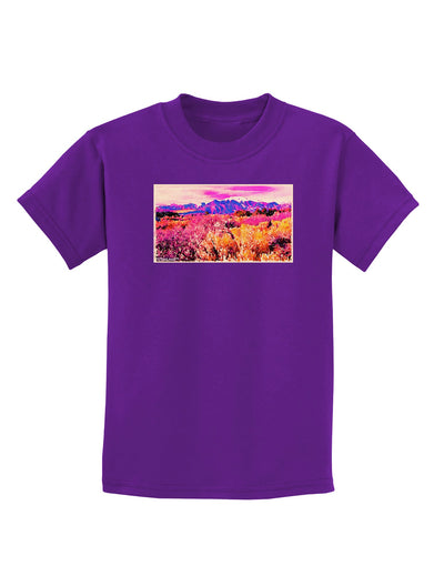 Colorful Colorado Mountains Childrens Dark T-Shirt-Childrens T-Shirt-TooLoud-Purple-X-Small-Davson Sales