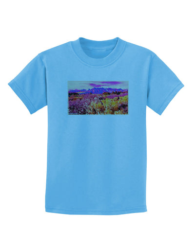 Colorful Colorado Mountains Childrens T-Shirt-Childrens T-Shirt-TooLoud-Aquatic-Blue-X-Small-Davson Sales