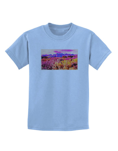 Colorful Colorado Mountains Childrens T-Shirt-Childrens T-Shirt-TooLoud-Light-Blue-X-Small-Davson Sales