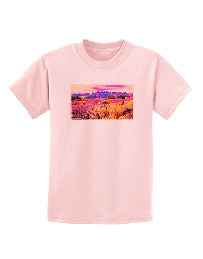 Colorful Colorado Mountains Childrens T-Shirt-Childrens T-Shirt-TooLoud-PalePink-X-Small-Davson Sales