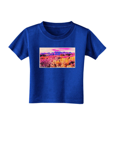 Colorful Colorado Mountains Toddler T-Shirt Dark-Toddler T-Shirt-TooLoud-Royal-Blue-2T-Davson Sales