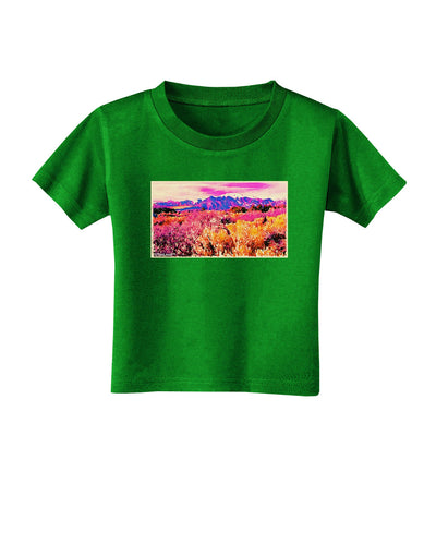 Colorful Colorado Mountains Toddler T-Shirt Dark-Toddler T-Shirt-TooLoud-Clover-Green-2T-Davson Sales