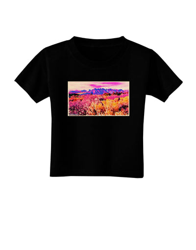 Colorful Colorado Mountains Toddler T-Shirt Dark-Toddler T-Shirt-TooLoud-Black-2T-Davson Sales