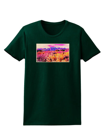 Colorful Colorado Mountains Womens Dark T-Shirt-TooLoud-Forest-Green-Small-Davson Sales