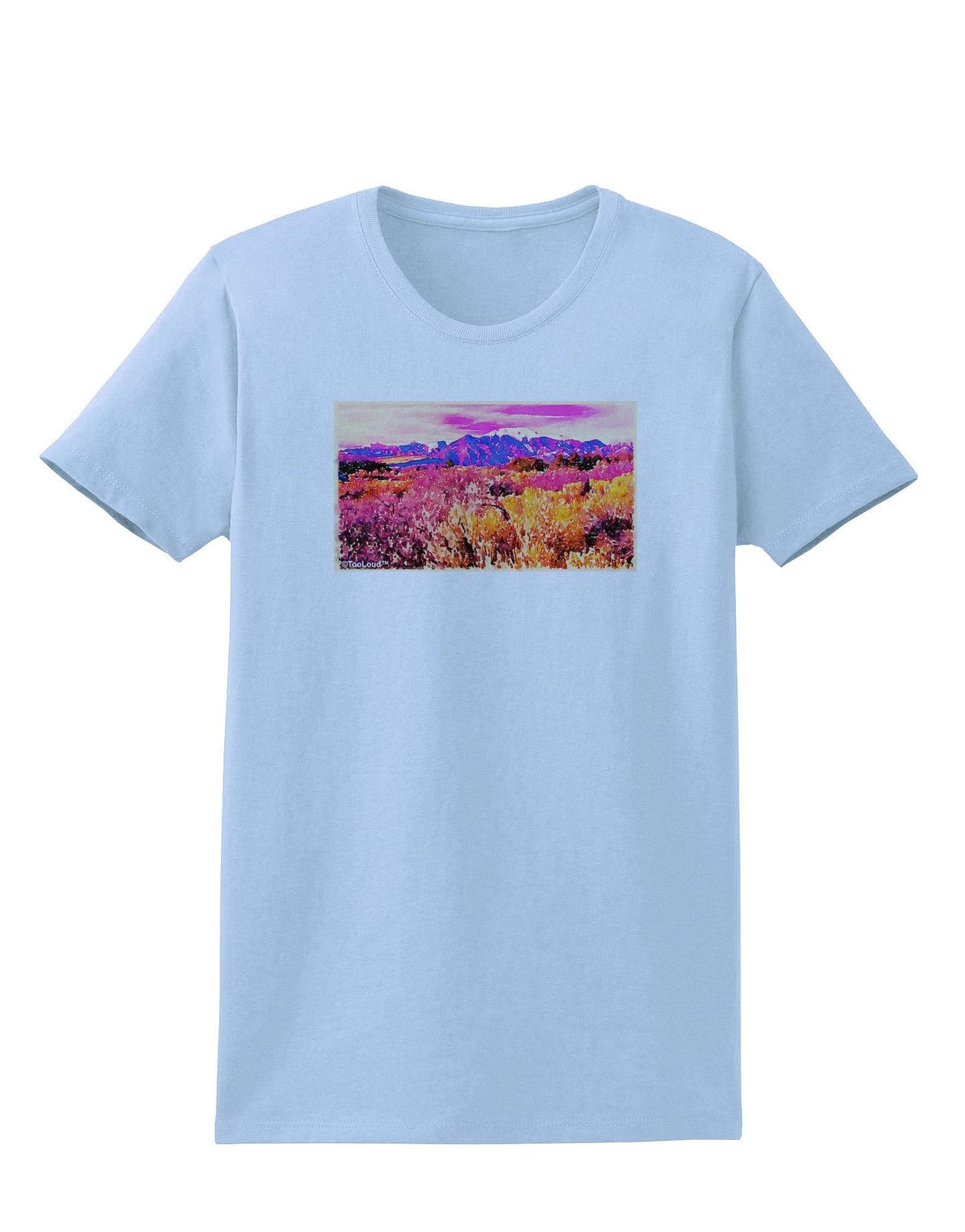 Colorful Colorado Mountains Womens T-Shirt-Womens T-Shirt-TooLoud-Light-Blue-X-Small-Davson Sales
