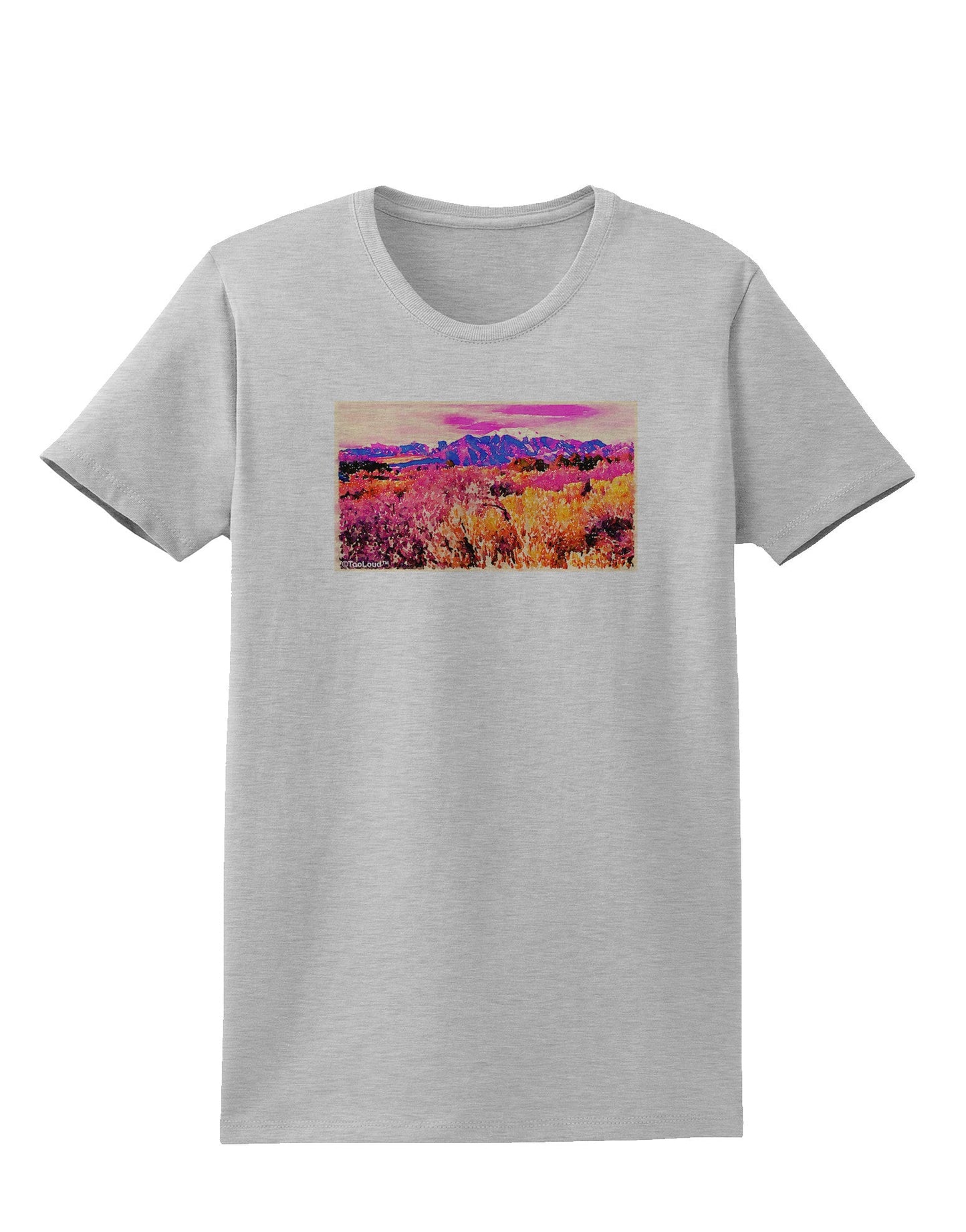 Colorful Colorado Mountains Womens T-Shirt-Womens T-Shirt-TooLoud-AshGray-X-Small-Davson Sales