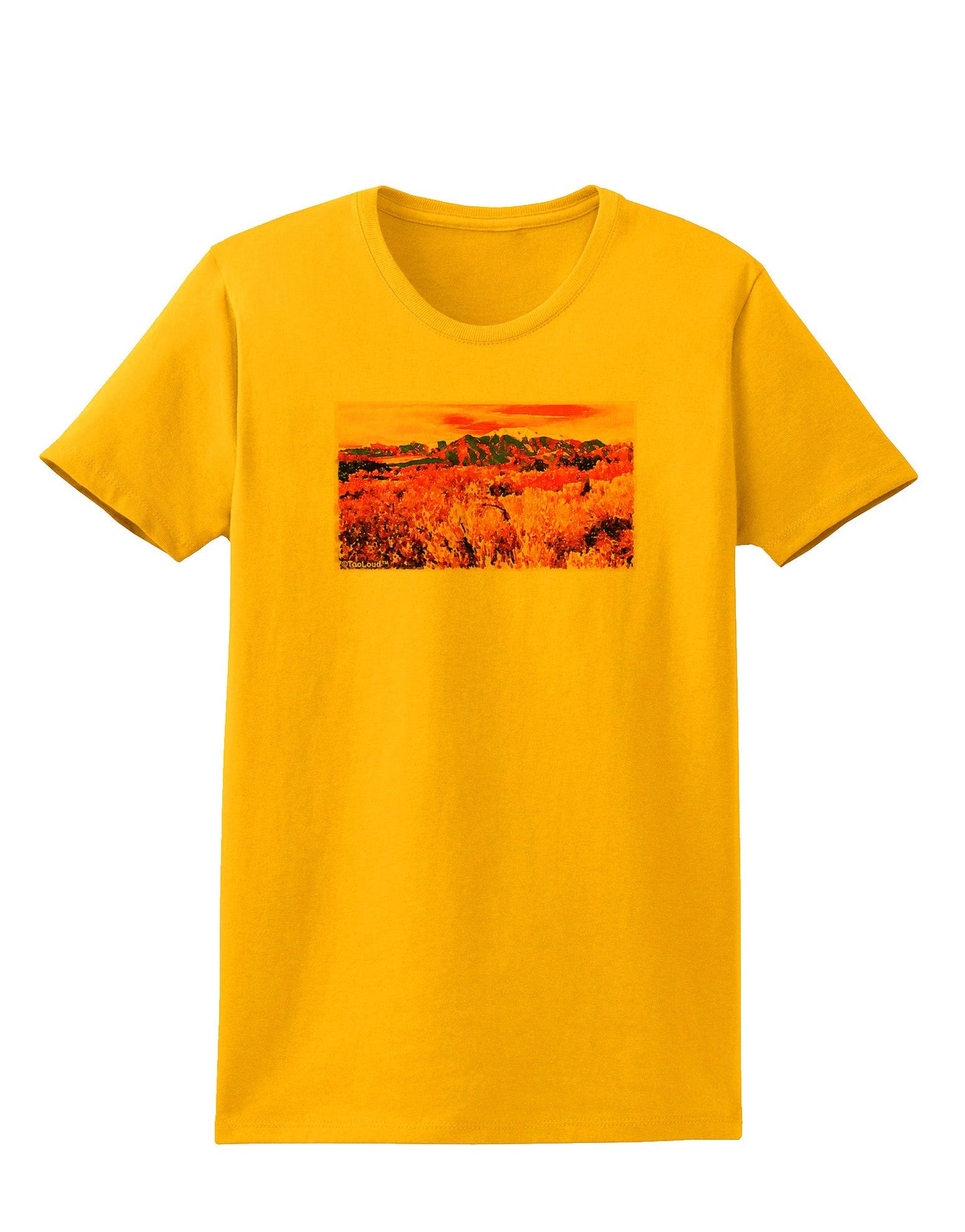 Colorful Colorado Mountains Womens T-Shirt-Womens T-Shirt-TooLoud-Gold-X-Small-Davson Sales