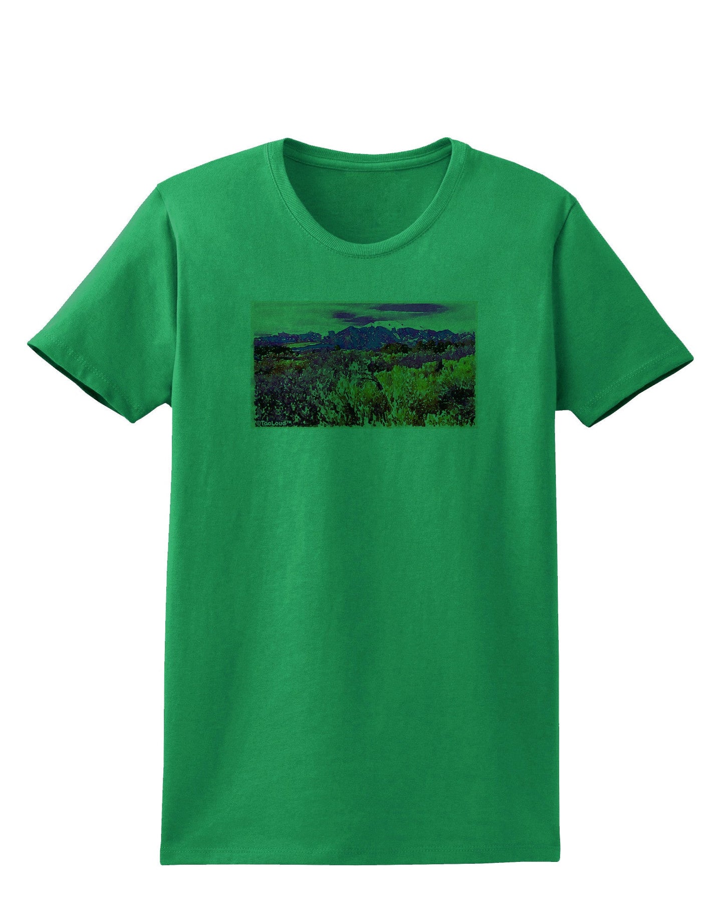 Colorful Colorado Mountains Womens T-Shirt-Womens T-Shirt-TooLoud-Kelly-Green-X-Small-Davson Sales