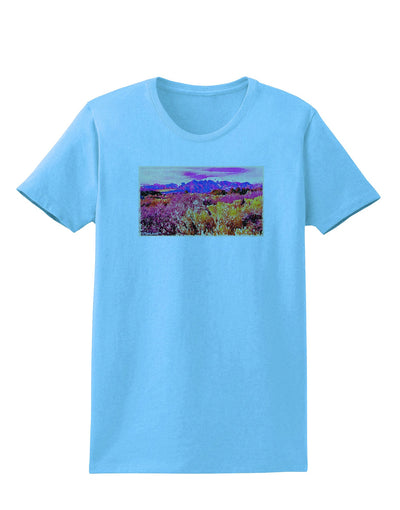 Colorful Colorado Mountains Womens T-Shirt-Womens T-Shirt-TooLoud-Aquatic-Blue-X-Small-Davson Sales