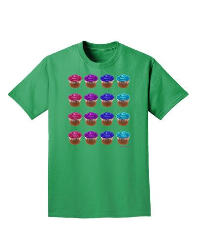 Colorful Cupcake Pattern Adult Dark T-Shirt by TooLoud-Mens T-Shirt-TooLoud-Kelly-Green-Small-Davson Sales