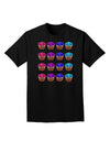 Colorful Cupcake Pattern Adult Dark T-Shirt by TooLoud-Mens T-Shirt-TooLoud-Black-Small-Davson Sales