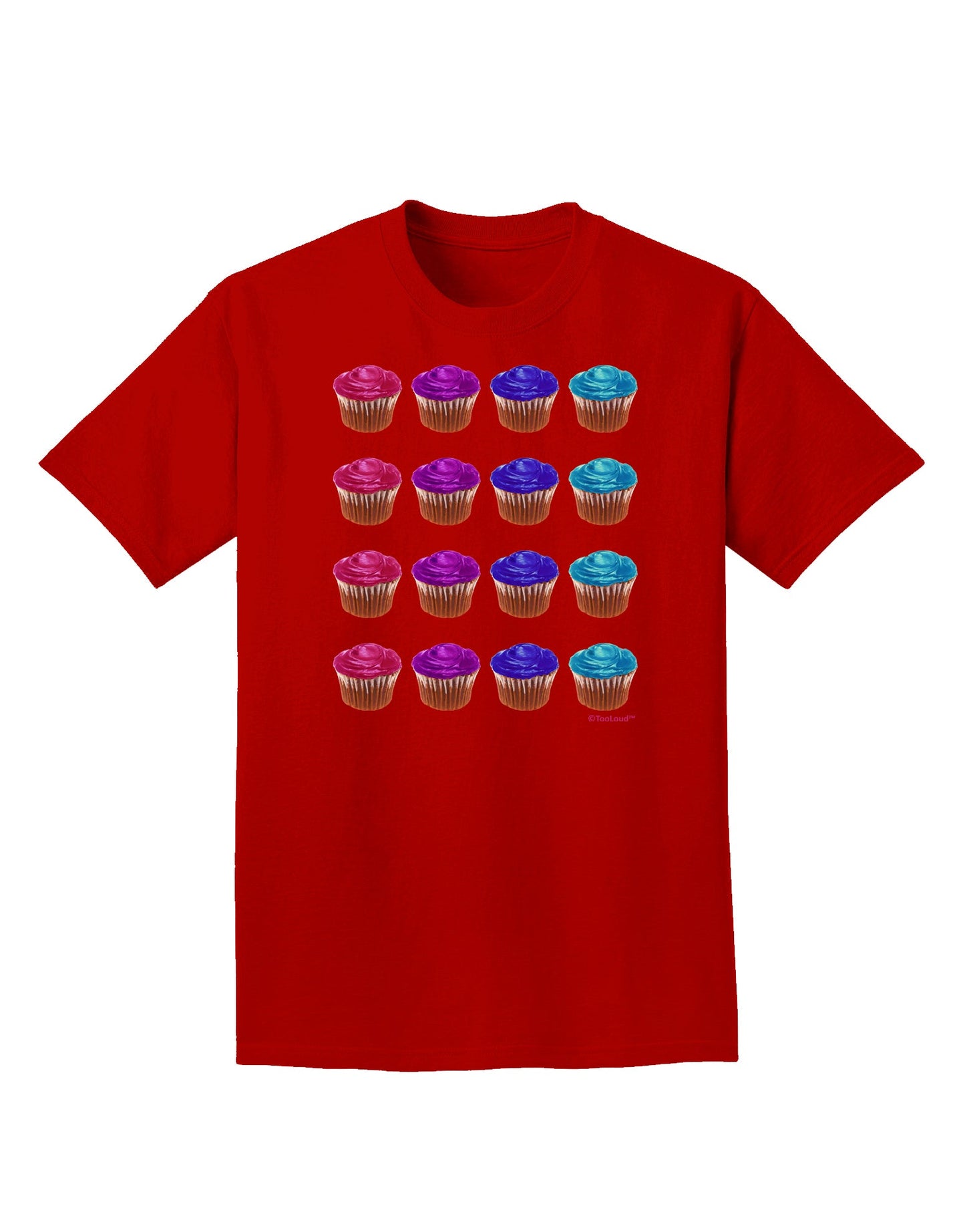 Colorful Cupcake Pattern Adult Dark T-Shirt by TooLoud-Mens T-Shirt-TooLoud-Red-Small-Davson Sales