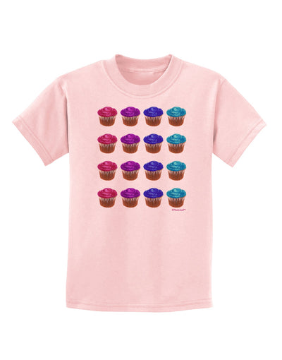 Colorful Cupcake Pattern Childrens T-Shirt by TooLoud-Childrens T-Shirt-TooLoud-PalePink-X-Small-Davson Sales