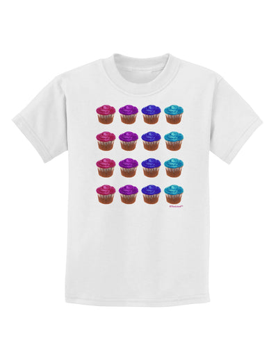 Colorful Cupcake Pattern Childrens T-Shirt by TooLoud-Childrens T-Shirt-TooLoud-White-X-Small-Davson Sales