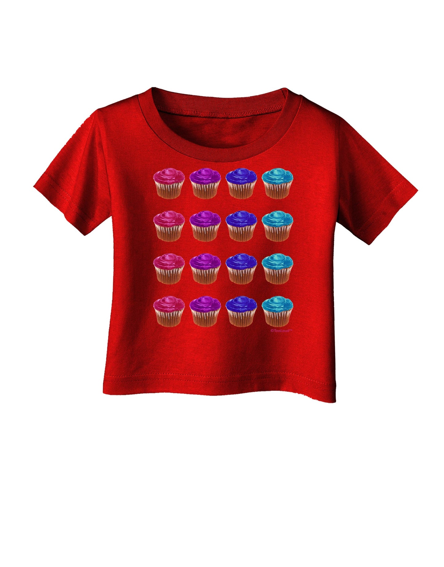 Colorful Cupcake Pattern Infant T-Shirt Dark by TooLoud-Infant T-Shirt-TooLoud-Red-06-Months-Davson Sales