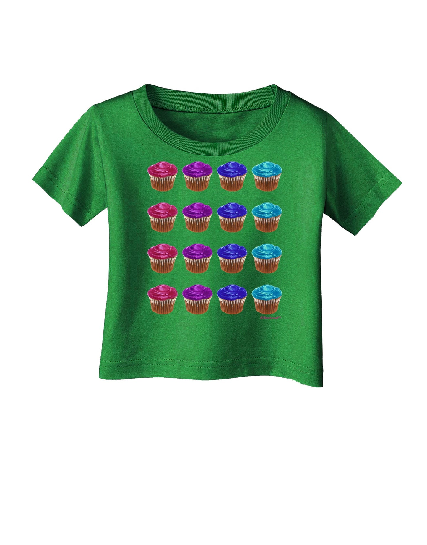 Colorful Cupcake Pattern Infant T-Shirt Dark by TooLoud-Infant T-Shirt-TooLoud-Clover-Green-06-Months-Davson Sales