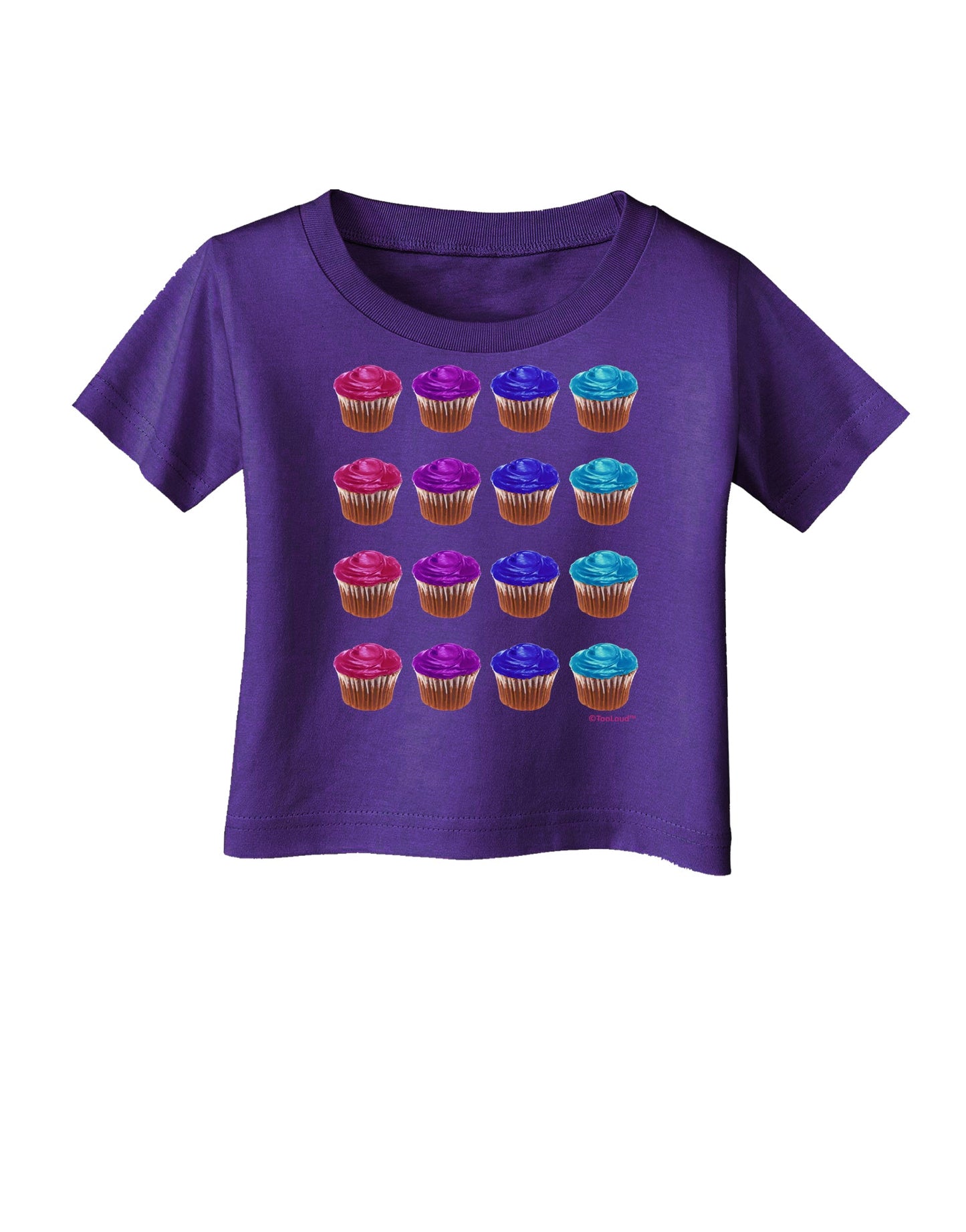 Colorful Cupcake Pattern Infant T-Shirt Dark by TooLoud-Infant T-Shirt-TooLoud-Purple-06-Months-Davson Sales