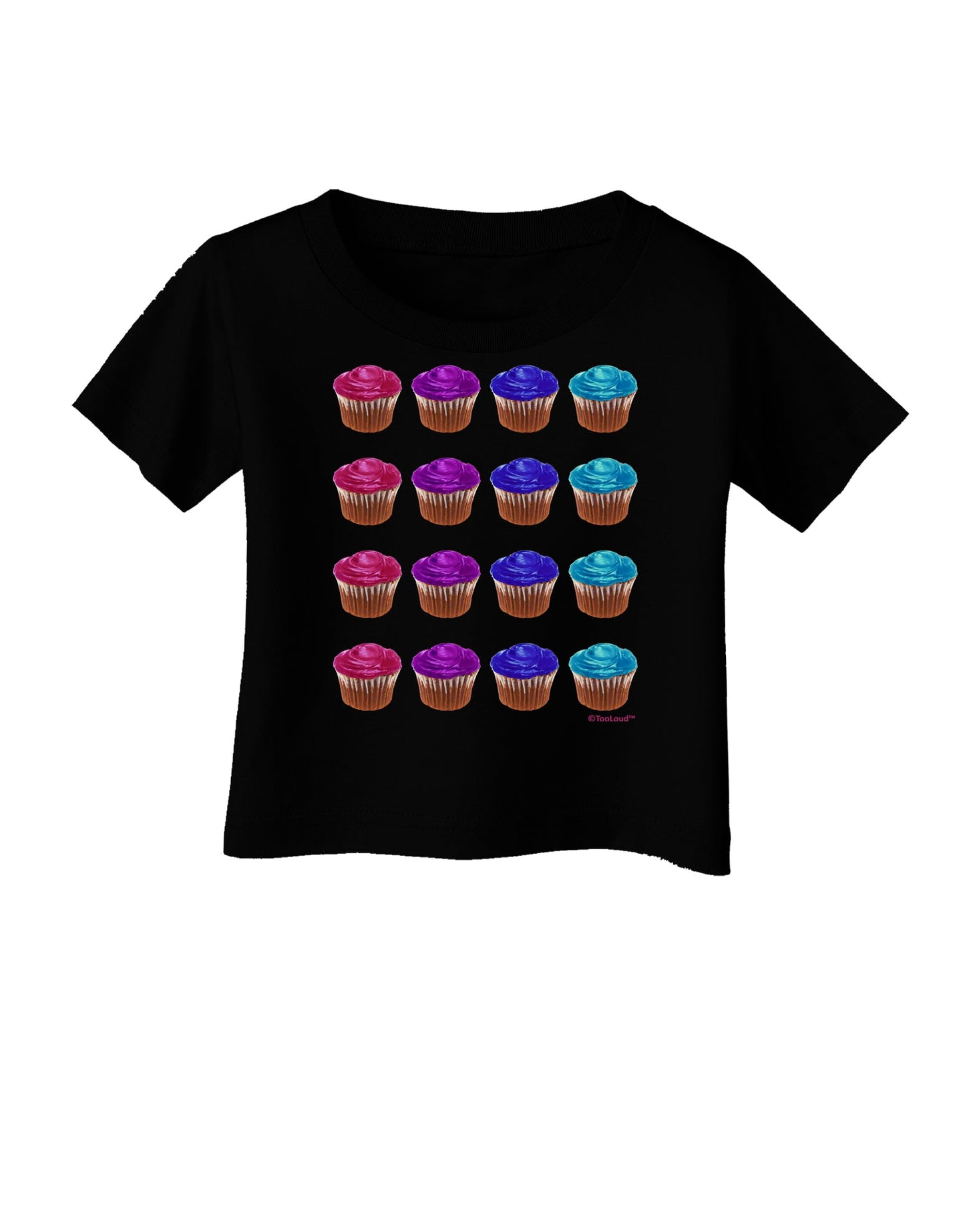 Colorful Cupcake Pattern Infant T-Shirt Dark by TooLoud-Infant T-Shirt-TooLoud-Black-06-Months-Davson Sales