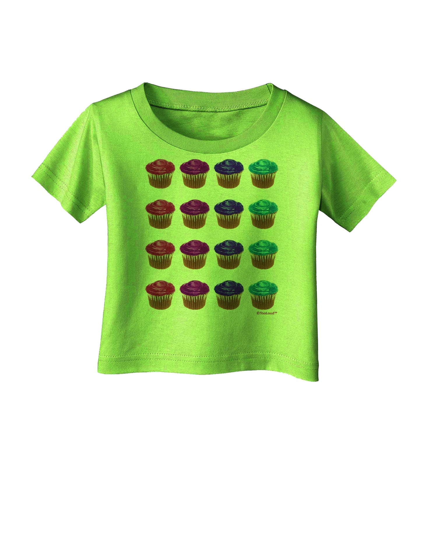 Colorful Cupcake Pattern Infant T-Shirt by TooLoud-Infant T-Shirt-TooLoud-Lime-Green-06-Months-Davson Sales