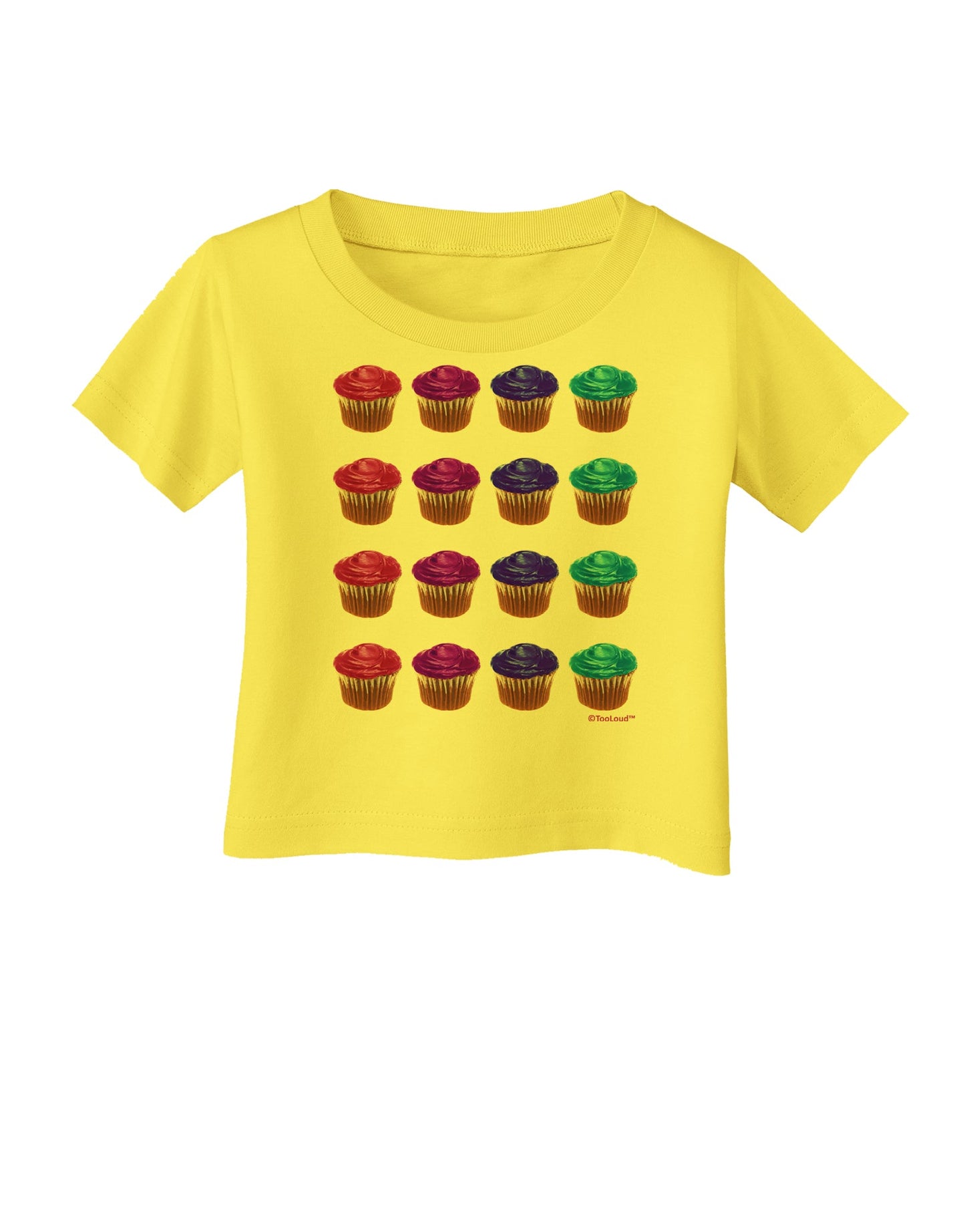 Colorful Cupcake Pattern Infant T-Shirt by TooLoud-Infant T-Shirt-TooLoud-Yellow-06-Months-Davson Sales