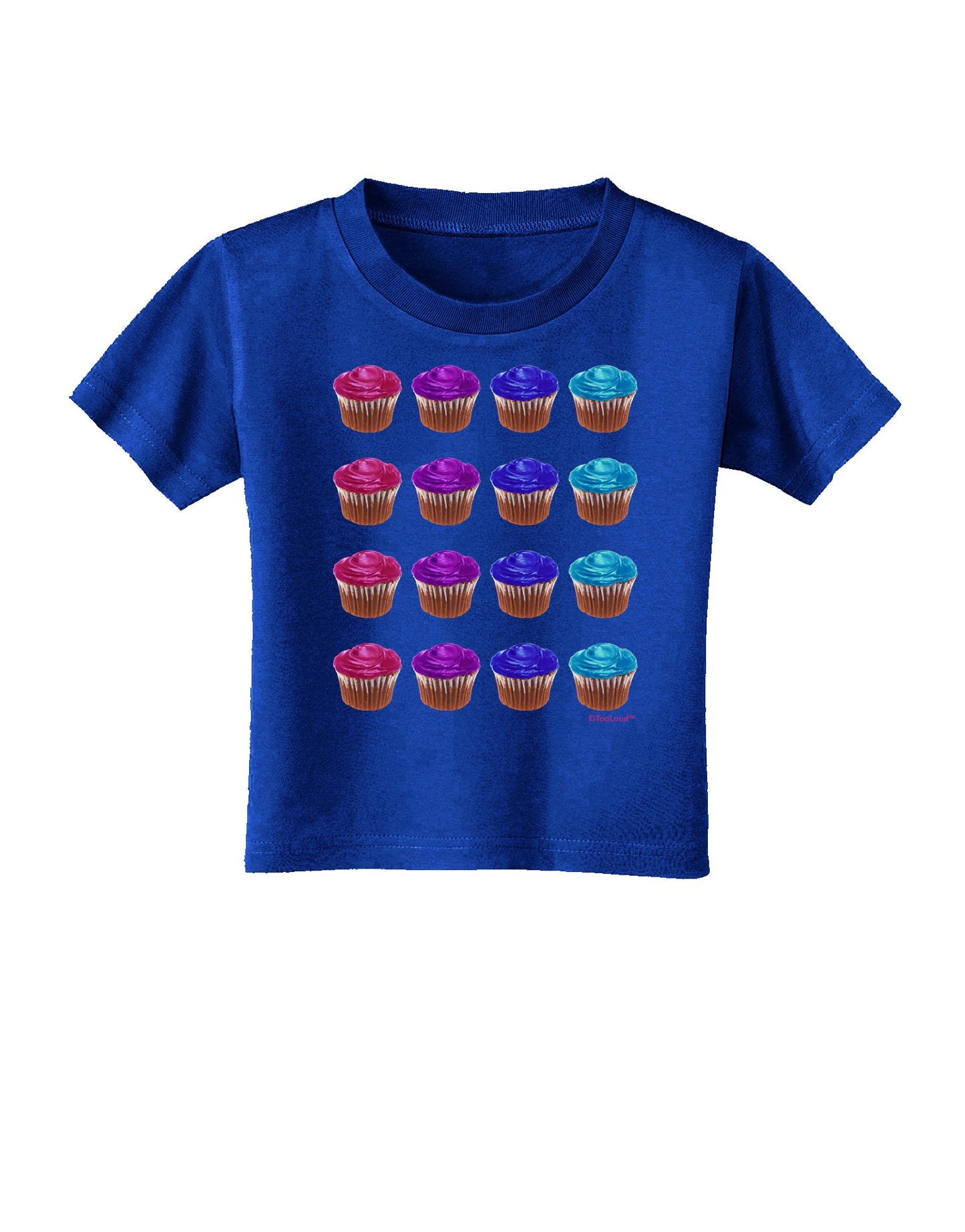 Colorful Cupcake Pattern Toddler T-Shirt Dark by TooLoud-Toddler T-Shirt-TooLoud-Royal-Blue-2T-Davson Sales