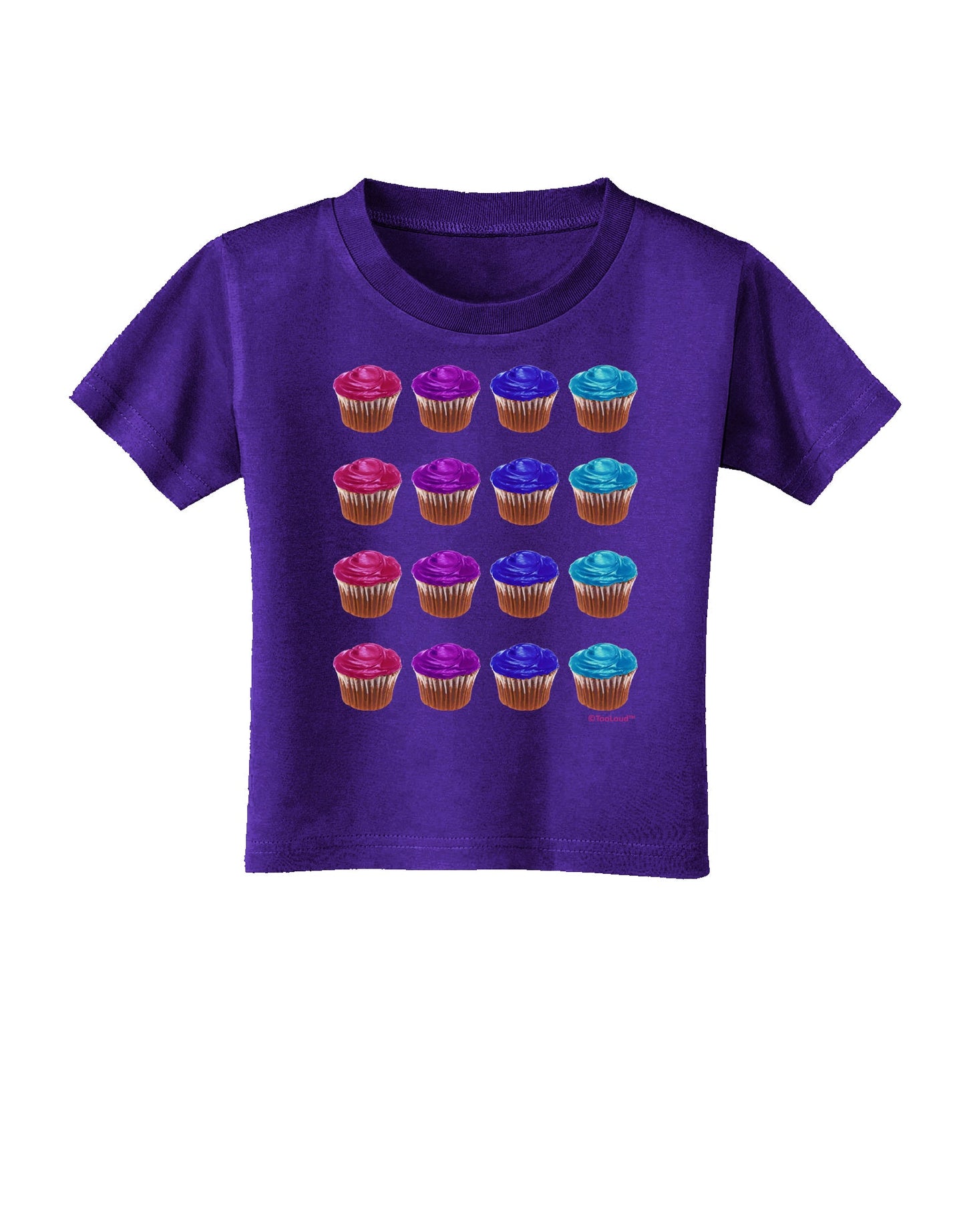 Colorful Cupcake Pattern Toddler T-Shirt Dark by TooLoud-Toddler T-Shirt-TooLoud-Purple-2T-Davson Sales