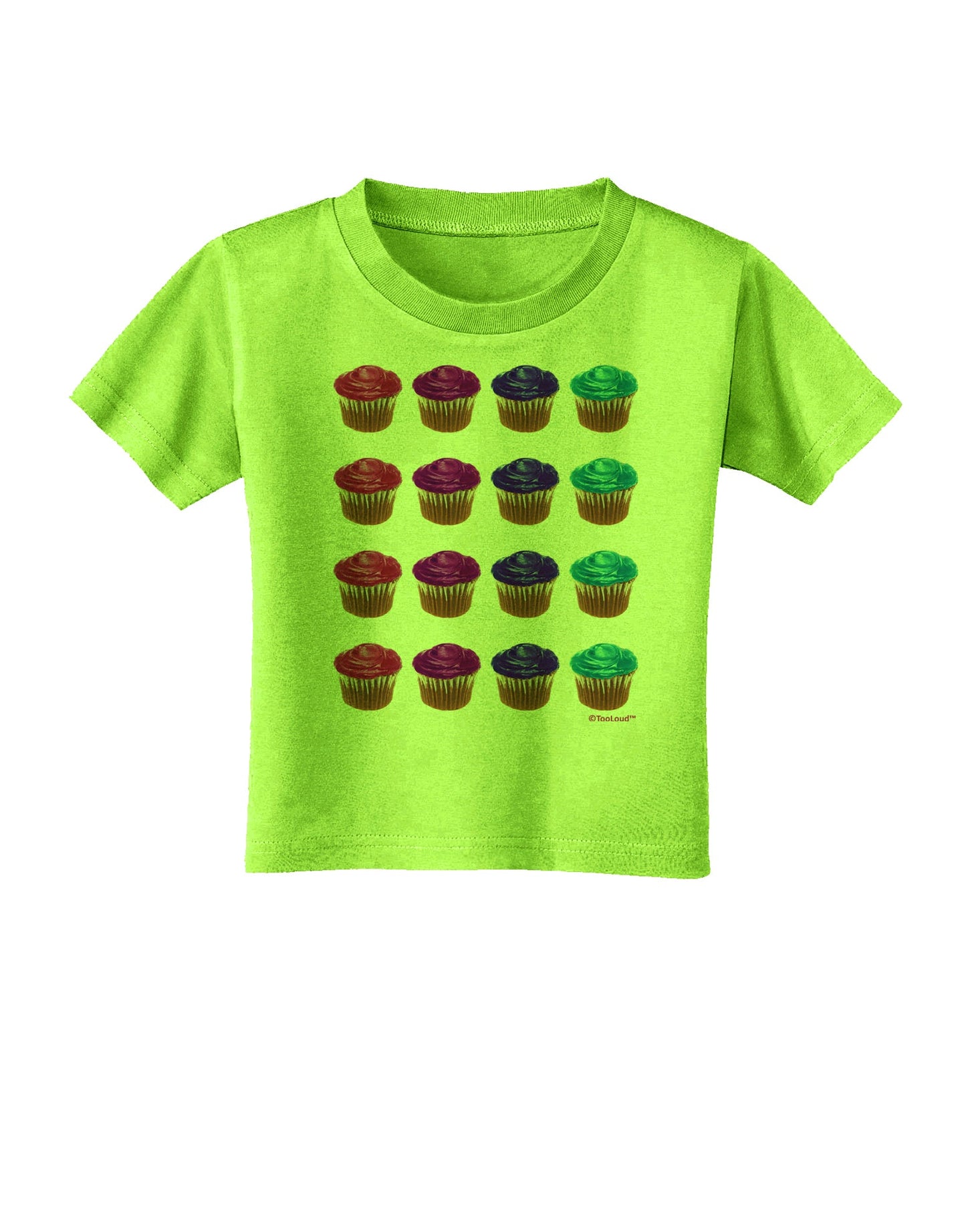 Colorful Cupcake Pattern Toddler T-Shirt by TooLoud-Toddler T-Shirt-TooLoud-Lime-Green-2T-Davson Sales