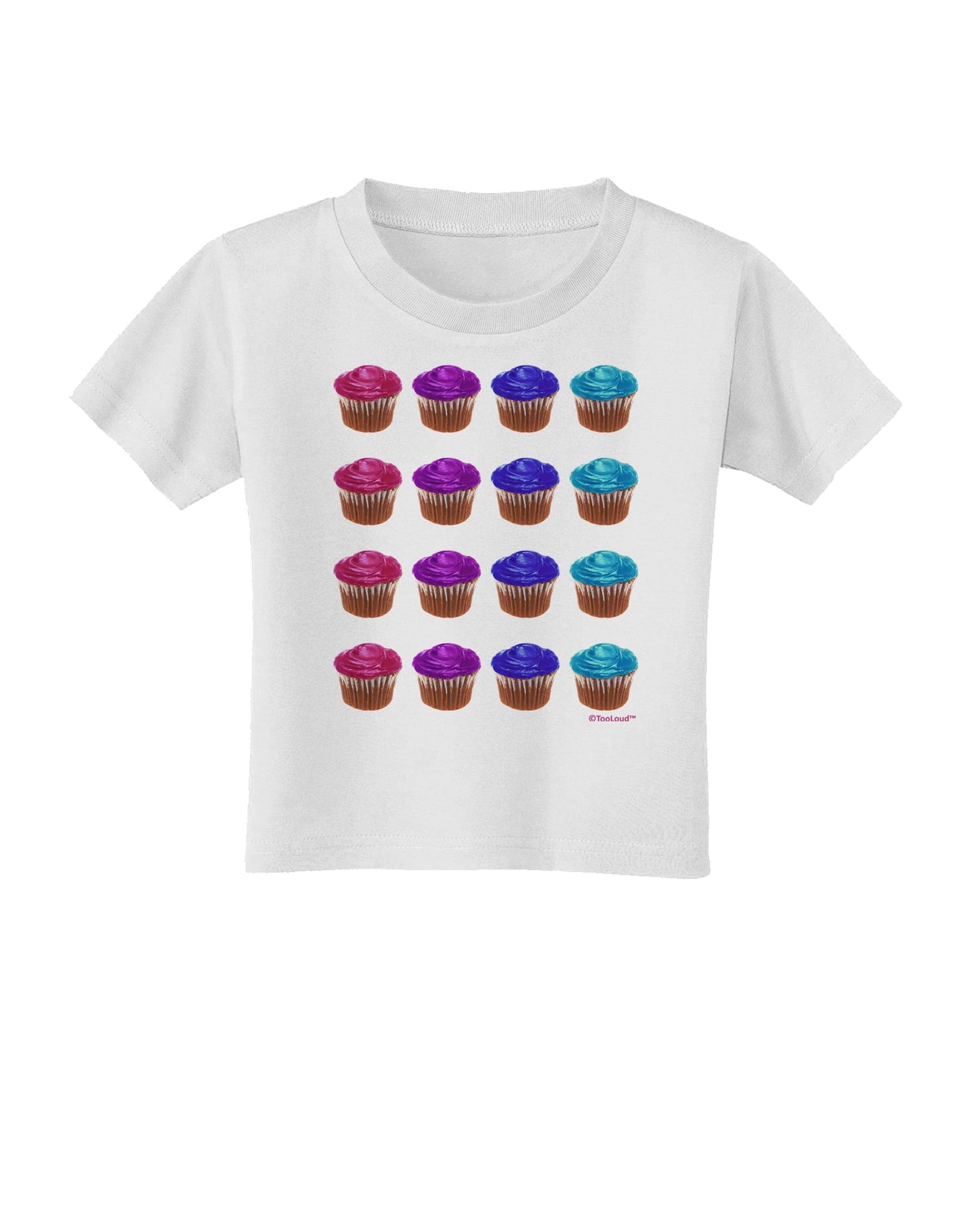 Colorful Cupcake Pattern Toddler T-Shirt by TooLoud-Toddler T-Shirt-TooLoud-White-2T-Davson Sales