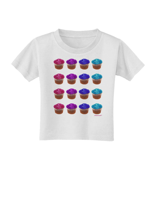Colorful Cupcake Pattern Toddler T-Shirt by TooLoud-Toddler T-Shirt-TooLoud-White-2T-Davson Sales