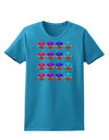 Colorful Cupcake Pattern Womens Dark T-Shirt by TooLoud-Womens T-Shirt-TooLoud-Turquoise-X-Small-Davson Sales