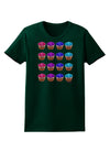 Colorful Cupcake Pattern Womens Dark T-Shirt by TooLoud-Womens T-Shirt-TooLoud-Forest-Green-Small-Davson Sales