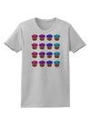 Colorful Cupcake Pattern Womens T-Shirt by TooLoud-Womens T-Shirt-TooLoud-AshGray-X-Small-Davson Sales