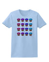 Colorful Cupcake Pattern Womens T-Shirt by TooLoud-Womens T-Shirt-TooLoud-Light-Blue-X-Small-Davson Sales